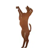 UNUS Garden Baumstecker Hund, Gartendeko Rostoptik zum Anschrauben, Roststecker aus Edelrost Metall, Rost Deko für Garten, Terrasse oder Balkon