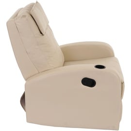 Mendler Fernsehsessel Durham, TV Sessel Relaxsessel Liegesessel, Kunstleder ~ creme