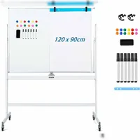 Costway Doppelseitiges mobiles Whiteboard 120 x 90 cm Weiß