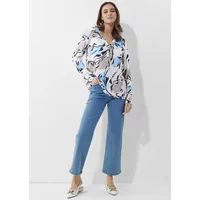 ALBA MODA Modische Tunika mit Krempel-Option in ecru / hellblau / schwarz | Gr.: 42