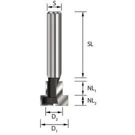 Ent T-Nutfräser-Set 3-teilig 8 mm