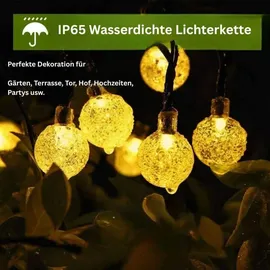 Montegoni Lichterkette Solar LED 8m 40 LEDs IP65 8 Modi warmweiß