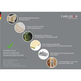 FinnTherm Saunahaus Cubus-70 B, 70 mm Wandstärke, (244 x 301 cm) - Naturbelassen