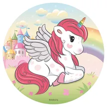 Dekora Fliegendes Einhorn Tortenaufleger aus Esspapier 20 cm