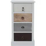 Mobili Rebecca Mobili Kommode weiß und braun Beige Vintage 69x37x27
