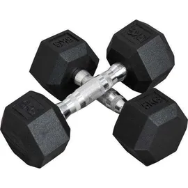 Homcom Hexagon Hanteln Gusseisen Kurzhantelset 2 x 5 kg schwarz