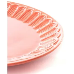 Platte Ovale Blütenblätter - Rot Oval Steingut Amadeus 31x40 cm