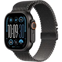 Apple Watch Ultra 2 GPS + Cellular 49 mm Titangehäuse schwarz,  Milanaise Armband schwarz L