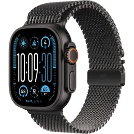 Apple Watch Ultra 2 GPS + Cellular 49 mm Titangehäuse schwarz,  Milanaise Armband schwarz L