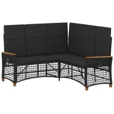vidaXL Garten Liegesofa Set 164 x 164 x 112 cm Schwarz