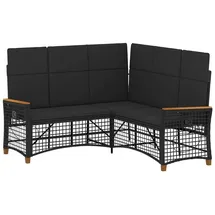 vidaXL Garten Liegesofa Set 164 x 164 x 112 cm Schwarz