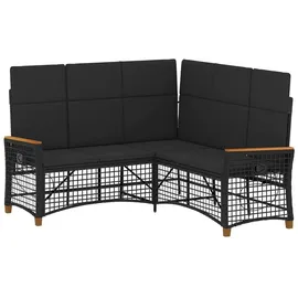 vidaXL Garten Liegesofa Set 164 x 164 x 112 cm Schwarz