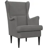 vidaXL Sessel Dunkelgrau Samt 1 x 1 x 1 cm Grau mit Kissen