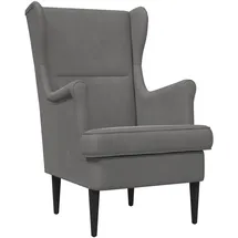 vidaXL Sessel Dunkelgrau Samt 1 x 1 x 1 cm Grau mit Kissen