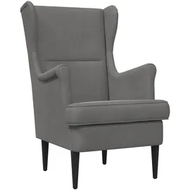 vidaXL Sessel Dunkelgrau Samt 1 x 1 x 1 cm Grau mit Kissen