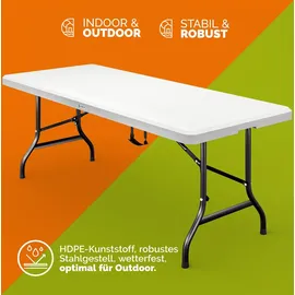 CASARIA Gartentisch 220 x 70 x 72 cm weiß klappbar