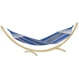 Amazonas Hängematte StarSet Ocean inkl. Gestell aus FSC-zertifiziertem Fichtenholz blau