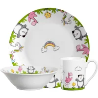 LEONARDO Bambini Kindergeschirr-Set 3-tlg. Einhorn/Panda/Flamingo bunt