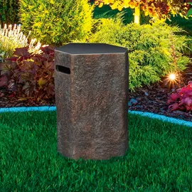 ELEMENTI Abdeckung für 11 kg Gasflaschen Naturstein-Optik 47 x 38 x 62 cm Braun