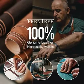 Frentree Frentree® Herren Geldbörse aus Nappa Leder mit RFID Schutz, 15 Kartenfächer, Hochformat Portemonnaie, Schwarz