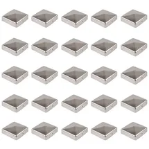 Baumarktplus 25x Pfostenkappe Edelstahl Pyramide Abdeckkappe Für Pfosten 7x7cm
