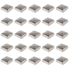 Baumarktplus 25x Pfostenkappe Edelstahl Pyramide Abdeckkappe Für Pfosten 7x7cm