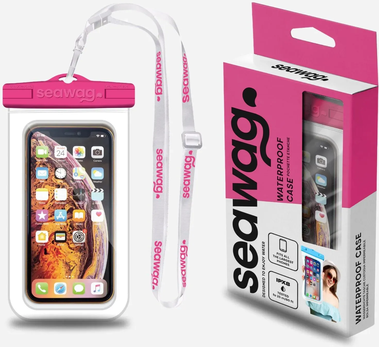 Wasserdichte Smartphone-Tasche Seawag rosa|weiß No Size