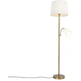 Qazqa LED Leselampe Retro, ohne Leuchtmittel, Warmweiß, QAZQA Lese­leuchte, e27, Bronze, Stahl, Modern