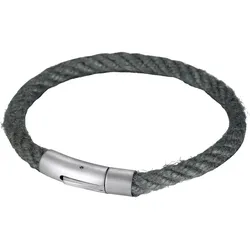 Armband FIRETTI "Schmuck Geschenk Edelstahl Jutefaser Armschmuck Armkette", grau (edelstahlfarben, grau), Armbänder, Edelstahl-Jute, Edelstahl, Jute