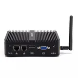 BASOARO Industrie PC, Mini PC Lüfterlos, Celeron J4125, 8GB RAM 128GB SSD, Gigabit Ethernet, HD VGA Dual Display, 2 RS232 COM Port, Dual Band WiFi, BT, Mini PC Win 10