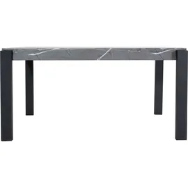 Mendler Esstisch HWC-L53, Tisch Küchentisch Esszimmertisch, Industrial Metall 140x80cm Marmor-Optik grau