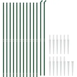vidaXL Maschendrahtzaun mit Bodenhülsen 1,8 x 25 m Grün