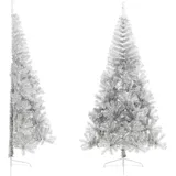 vidaXL Künstlicher Halb-Weihnachtsbaum Silber 210 cm