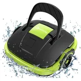 Poolroboter Akku, Poolsauger mit 2-Motor, Starke Saugkraft, Leichtgewicht, Poolreiniger Ideal für Oberirdische und Unterirdische Pools mit Flachem Boden, 60 Mins Reinigung WINNY POOL CLEANER