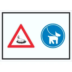 Achtung Brutzeit Hund bitte anleinen Symbol Schild A0 (841x1189mm)