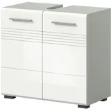 inn.furn Waschbeckenunterschrank weiß Hochglanz grau 60 cm Carlo