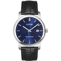 Quarzuhr LORUS, blau (schwarz), Armbanduhren, Damen, Armbanduhr, Herrenuhr, Damenuhr, Datum, Edelstahl, Flexband, Zugband