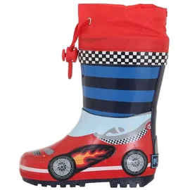 Playshoes Gummistiefel Rennwagen blau/rot/weiß 30
