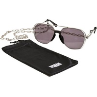 URBAN CLASSICS Sunglasses Karphatos with Chain Sonnenbrille, Silver, one