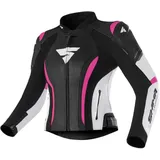SHIMA Miura 2.0 Damen Motorrad Lederjacke, schwarz-weiss-pink, Größe 32