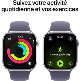 Apple Watch Series 11 GPS 46mm Silver Aluminium Sport Band purple fog M/L