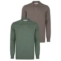 Felix Hardy Polokragenpullover Braun / Grün M