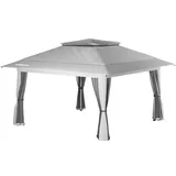 Wiltec Faltpavillon 4 x 4 m inkl. Moskitonetz Hellgrau