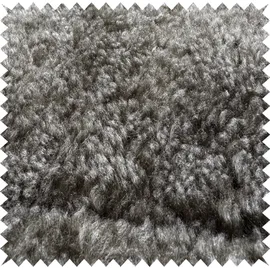 KAWOLA Relaxsessel SILVA Schaffell 77 x 106 x 77 cm Hellgrau mit Hocker