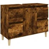 vidaXL Waschbeckenunterschrank Räuchereiche 80x33x60 cm Holzwerkstoff