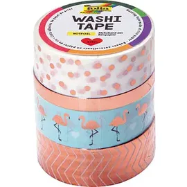 Folia Washi-Tape 4er Set Deko-Klebeband 15 mm x 5 m