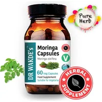 DR WAKDE'S® Natural Health Care, London DR WAKDE'S Moringa Kapseln (Moringa oleifera) | 60 Vegi Caps | Ayurveda-Supplement | Vegan | 100% Kruter | Mengenrabatte | Am selben Tag Versand