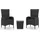 vidaXL 3-tlg Bistro-Set Poly Rattan und Glas Schwarz Modell 1