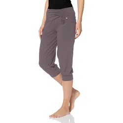 Yogahose OCEAN SPORTSWEAR "Soulwear - 3/4 Yoga Pants", Damen, Gr. 40, N-Gr, grau (taupe), Obermaterial: 95% Baumwolle, 5% Elasthan, sportlich, bequem 3/4-Länge, Hosen Caprihose Yoga & Pilates Bekleidung Yogahose