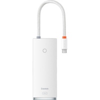 Baseus Lite Series USB-C to 3x USB 3.0 + USB-C + HDMI (white) USB-Hubs - USB 3.0 - 5 - Weiß